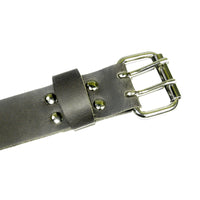 1.5" Brown Full Grain Oiled Buffalo Leather Belts 2 Prong Double Holes