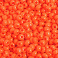 6/0 Opaque Orange Czech Glass Seed Beads 40 Grams