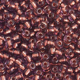 6/0  Amethyst Copperline Czech Glass Seed Beads 40 Grams