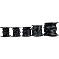 Round Leather Cord 0.5mm to 3mm - Black - 10 Meter Spools