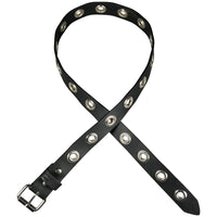 The Ottawa -1.5"(38mm) Black Solid Buffalo Leather Grommet Belt Handmade in Canada by Zelikovitz