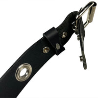 The Ottawa -1.5"(38mm) Black Solid Buffalo Leather Grommet Belt Handmade in Canada by Zelikovitz