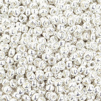 8/0 Metallic Silver  Czech Glass Seed Beads 40 Grams