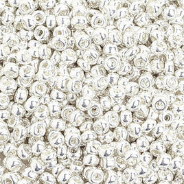 8/0 Metallic Silver  Czech Glass Seed Beads 40 Grams