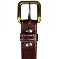 1.5"(38mm) Burgundy Latigo Leather Belt Handmade in Canada by Zelikovitz