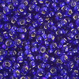 6/0 Silver Lined Royal Blue Czech Glass Seed Beads  40 Grams