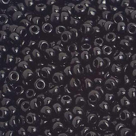 8/0 Opaque Black Czech Glass Seed Beads 40 Grams