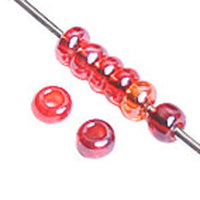 10/0 Mix Red Lustered Czech Glass Seed Beads 40 grams