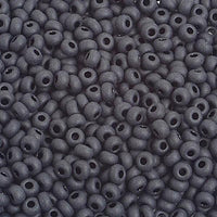 8/0 Matt Black  Czech Glass Seed Beads 40 Grams