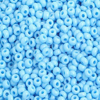 8/0 Light Blue Czech Glass Seed Beads 40 Grams