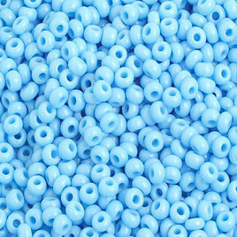 8/0 Light Blue Czech Glass Seed Beads 40 Grams