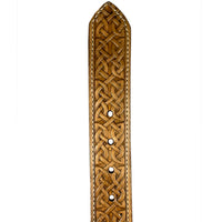 1.5"(38mm) Embossed Full Grain Leather Belt - Celtic Handmade in Canada by Zelikovitz Size 26-46