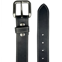 1.5"(38mm) Black Latigo Leather Belt Handmade in Canada by Zelikovitz