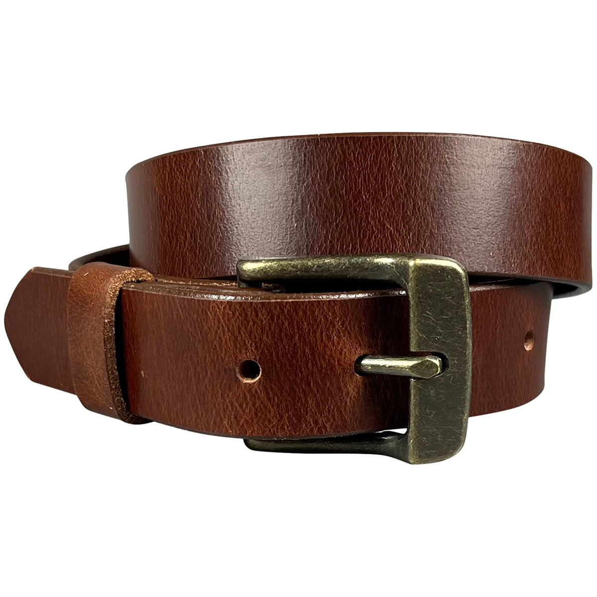 1.25(32mm) Men's Cognac Full Grain Leather Belt Handmade in
