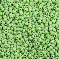 10/0 Op. Light Green Czech Glass Seed Beads  40 grams