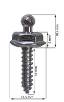 LOXX® Screw with Ball End for LOXX® Snap Fastener 16mm (5/8") - Nickel