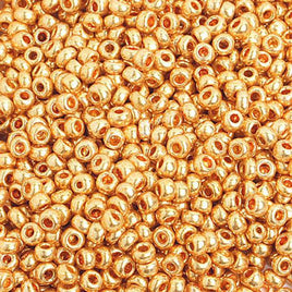 8/0 Metallic Gold  Czech Glass Seed Beads 40 Grams