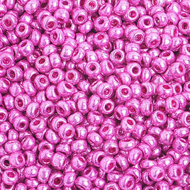 8/0 Metallic Pink Czech Glass Seed Beads 40 Grams