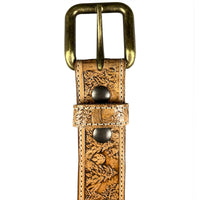 1.5"(38mm) Embossed Full Grain Leather Belt - Wildlife Handmade in Canada by Zelikovitz Size 26-46