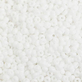 8/0 Opaque White Czech  Glass Seed Beads 40 Grams