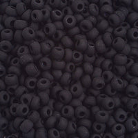 Image of 65429274 - 6/0 Opaque Black Matt Glass Seed Beads 40 Grams