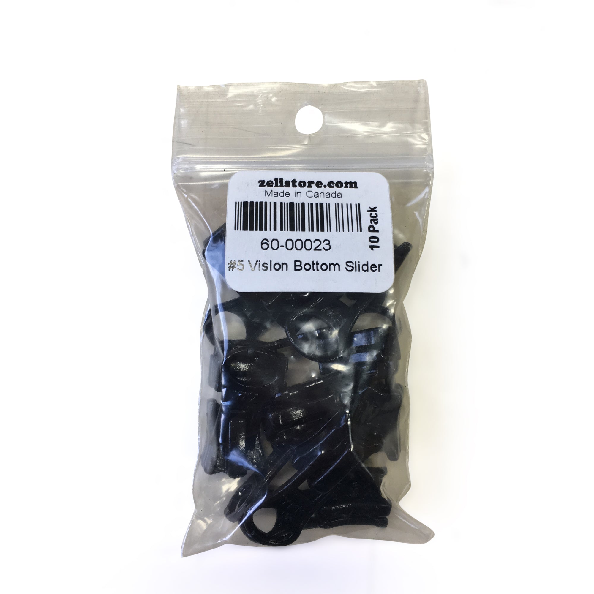 YKK #5 Vislon Bottom Slider Zipper Pull Hardware Black - 10 Pack ...