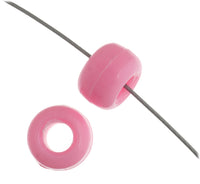 Plastic Crow Beads Pink Opaque 9mm 1000 Pack